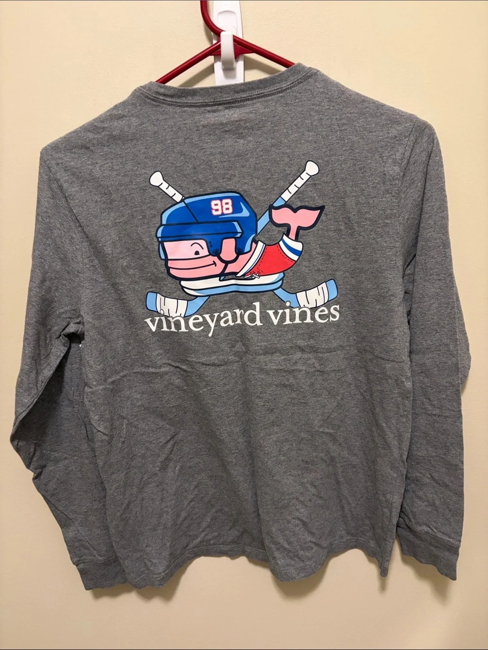 Vineyard Vines Gray Long-Sleeve Pocket Tee with Sleeve Logo